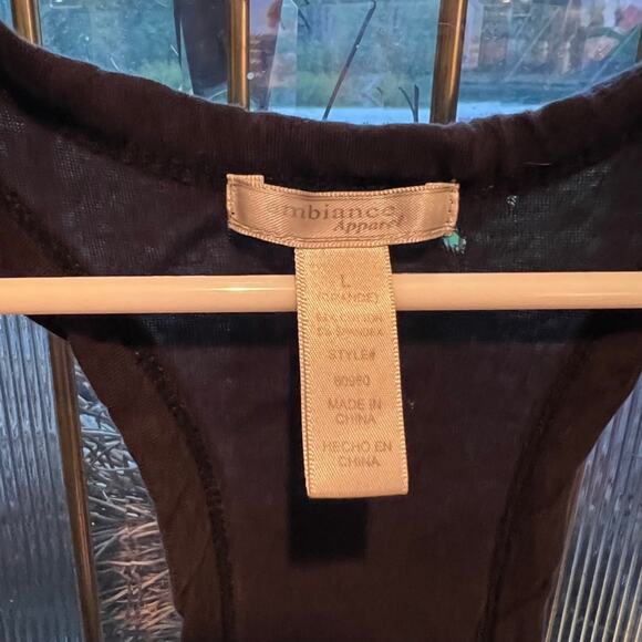 Ambiance Apparel Black Sleeveless Racerback Tank Size Large - Picture 3 of 7